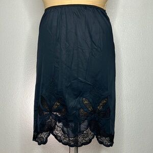 Vintage Black Slip with Lace Detail